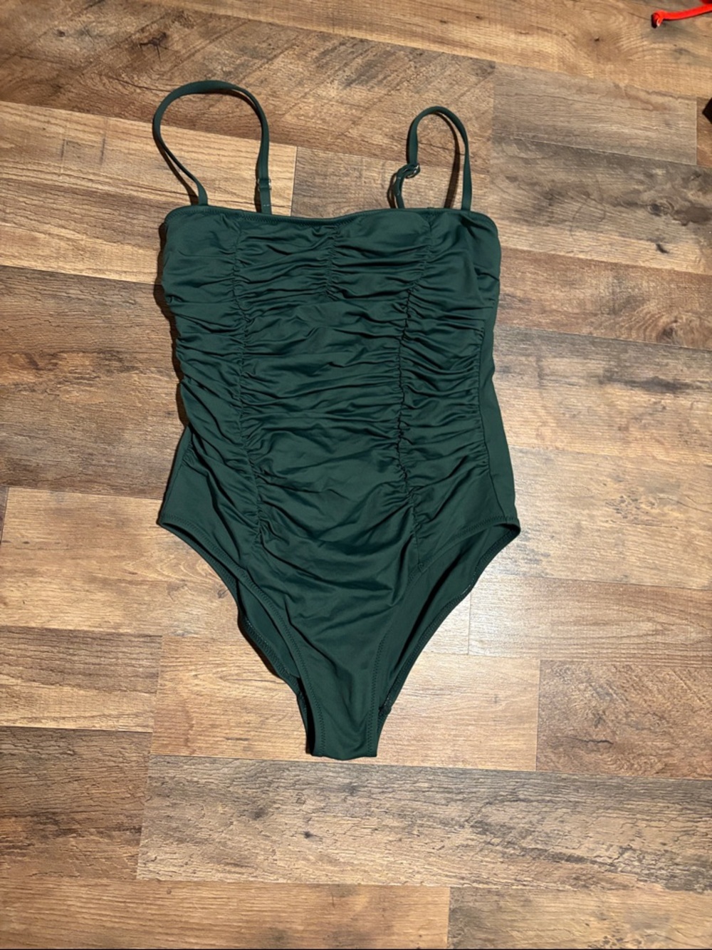 Letarte Forest Green One-Piece Swimsuit with Thin Straps